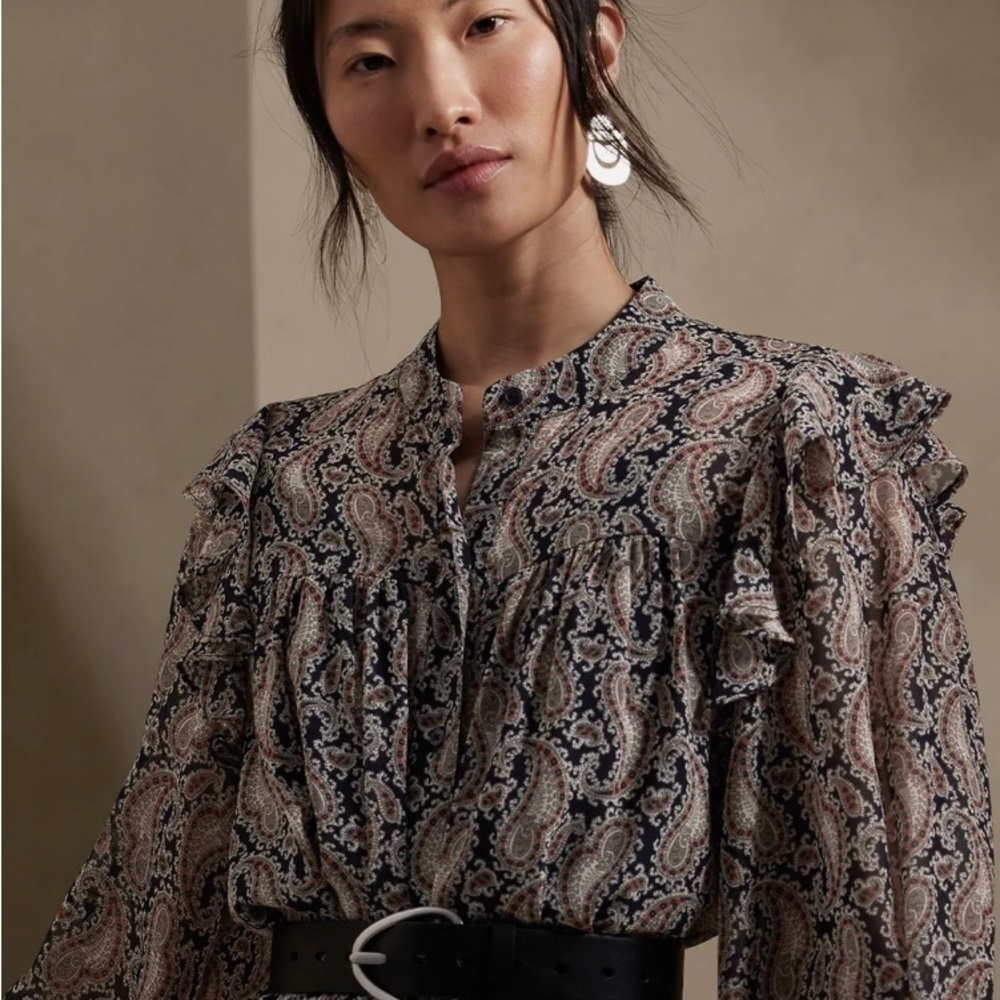 Banana Republic Flutter Midi Shirtdress / Size SP / - Picture 3 of 16